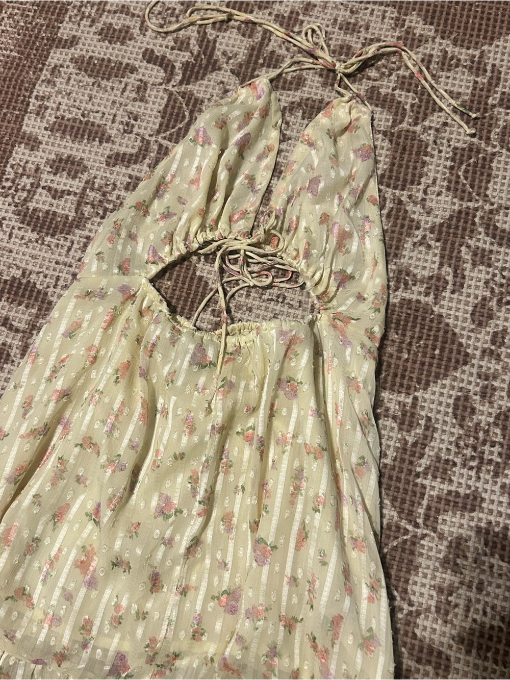 ASOS Yellow Floral High-Low Ruffle Dress - Picture 7 of 8